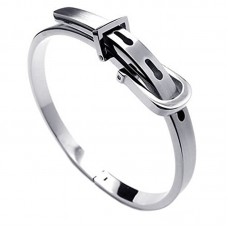  Womens Stainless Steel Bangle Cuff Bracelet, Color Silver