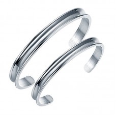 Stainless Steel Couples Bracelets Curved Groove Cuff Bangle For Women Men