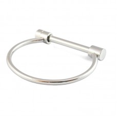 Stylish Stainless Steel Screw and Shackle Cuff D Shape Bangle Bracelet Unisex/Women