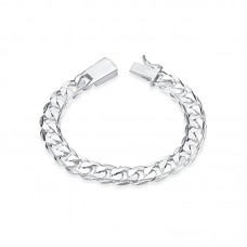 10mm Wide Curb Chain Bracelet for Men Women Stainless Steel High Polished