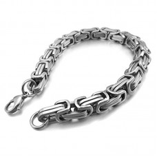 8mm Stainless Steel Bracelet Wrist Link Silver Tone Byzantine 8" 8.5" 9"