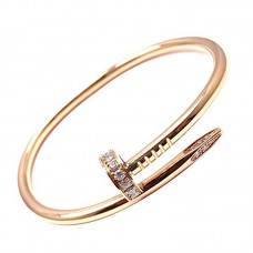 Stainless Steel Nail Love Bangle - Bracelet with Crystal Zircon Stones Inlaid - Free Gift Box included - 3L Jewelry