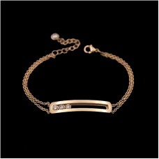 Fashion Jewelry Stainless Steel Bangles Gold Color Three Move Crytal Stainless Steel Bracelets For Women 