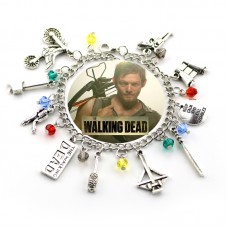 2017 The Walking Dead 7 Bracelets & Bangles Crossbow Axes, swords Charm Bracelet Halloween Cosplay Jewelry Party Accessories- B317