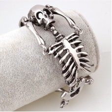 European Halloween Punk Skull Skeleton   For Men Silver Stainless Steel Heavy Biker   Jewelry