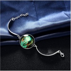  New Design Halloween Devil in Glass Luminous Charm Chain Bangle Bracelets for Women Men