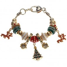 Lova Jewelry "Winter Theme"  Glass Beaded Charm Bracelet Christmas