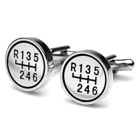 Stainless Steel Car Shift Gear Cufflinks for Men