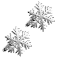 Unique Christmas Snow Snowflakes Stainless Steel Cufflinks for Men 