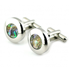 Mens Cuff Link Rare Stainless Steel & Abalone Shell Cufflinks-Various Styles