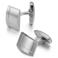 Men's 2 PCS Stainless Steel Cufflinks Silver Tone Cross Shirt Wedding Business 1 Pair Set