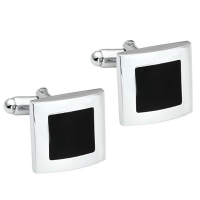  Stainless Steel Exquisite GQ Classic Cufflinks Shirt Studs, Silvery Oval