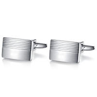 Men's Stainless Steel Sliver Cufflinks for Men Unique Business Wedding