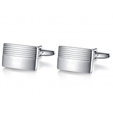 Men's Stainless Steel Sliver Cufflinks for Men Unique Business Wedding