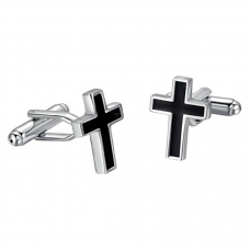 Cross Cufflinks Black Men's Cool Jewelry Cool Stainless Steel Cuff links