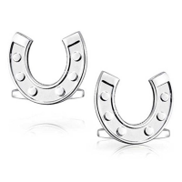 Stainless Steel Mens Equestrian Horseshoe Cufflinks