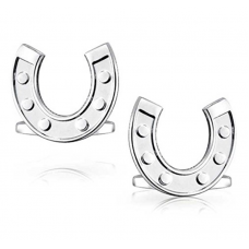 Stainless Steel Mens Equestrian Horseshoe Cufflinks