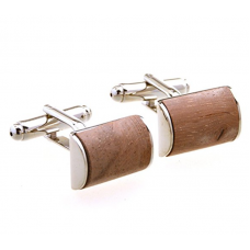 Stainless Steel Red Wood Cufflinks Jupiter Cuff Men's French Shirt Semicircle Cuff Links