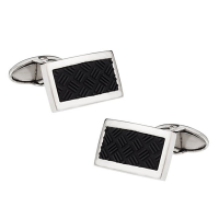 Rubber Stainless Steel Cufflinks