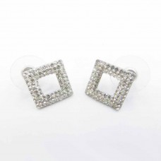 Crystal Square 316L Stainless Steel Ear Studs - BJ047