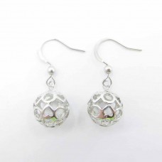 Body Jewelry Crystal CZ Ball Stainless Steel Ear Drops - BJ070