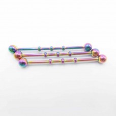 Body Jewelry Rainbow Color Stainless Steel Industrial Barbell - BJ191