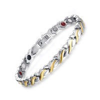 Adjustable Length Health Magnetic Bracelet For Women Stainless Steel With Germanium Hand Chain