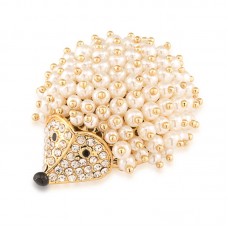 Pearl The Hedgehog Pin Women Stainless Steel Brooch - BR017