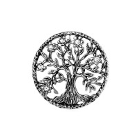 Brooch Women Men Stainless Steel Tree Of Life Design Round Lapel Stick Pin - BR021