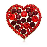 Red Heart Fashion Jewelry Stainless Steel Brooch Gift for Valentine's Day- BR083