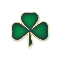 Green Shamrock 3 Leaf Clover St. Patrick's Day Enamel Lapel Pin - BR091