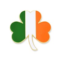 Irish Flag Shamrock St. Patrick's Day Enamel Lapel Pin - BR092