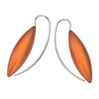 Stainless Steel Orange Tulip Drop Earrings