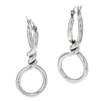 Stainless Steel High Polished Twisted Hoop Earrings