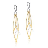 One Pair Women's Leaf Design Stainless Steel Ear Drop Long Dangle Earrings Gift