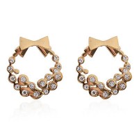 Jewelry Austrian Crystal ION Plated Yellow Gold Stainless Steel Stud Earrings