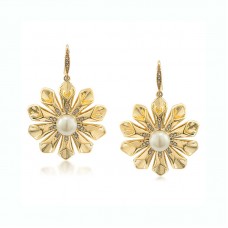 Pearl Glam Pearl Floral Burst Pierced Earrings - E563