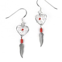 Popular durable jewelry Heart Shaped Dreamcatcher Stainless Steel Earrings