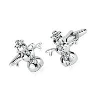 Wholesale Custom Made Logo Engravable 316l Stainless Steel Santa Claus Cufflinks For Men-C486