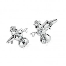 Wholesale Custom Made Logo Engravable 316l Stainless Steel Santa Claus Cufflinks For Men-C486