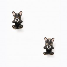 Black Cool Dog Stainless Steel Earrings - E576