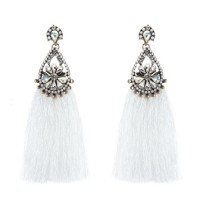 Spring Fling Statement Stainless Steel Tassel Earrings  -E756