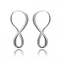 Hoops & Loops Stainless Steel Infinity Polished Hook Endless Earrings