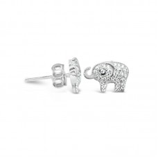 Elephant Micropave Setting Stud Earrings Stainless Steel Earrings - E580