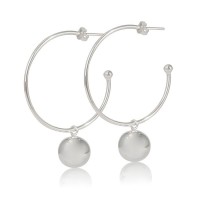 Sliding Sphere Hoops Stainless Steel Earrings - E587