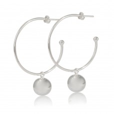 Sliding Sphere Hoops Stainless Steel Earrings - E587