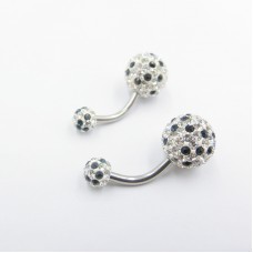 Body Jewelry Crystal CZ Stainless Steel Industrial Barbell - BJ171