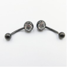 Body Jewelry Crystal CZ Stainless Steel Industrial Barbell - BJ172