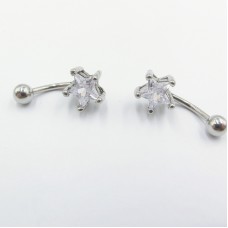 Body Jewelry Crystal CZ Stainless Steel Industrial Barbell - BJ175