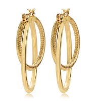 2018 High Quality and New Fashion Gold Plated Stainless Steel Hoop Earrings For Women